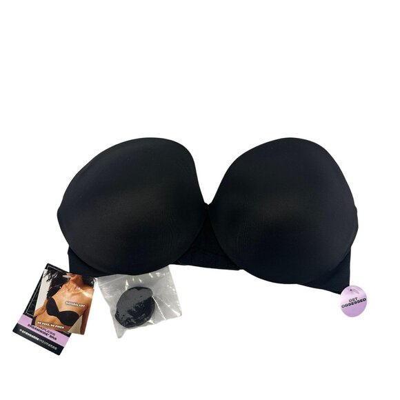 Maidenform Strapless Dreamwire Bra 34D No Poke No Pinch Black Natural Lift - Picture 1 of 9